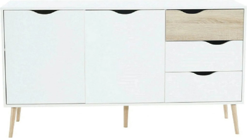 Comoda OSLO 75381, alb, stejar sonoma, PAL melaminat, 147x39x81 cm
