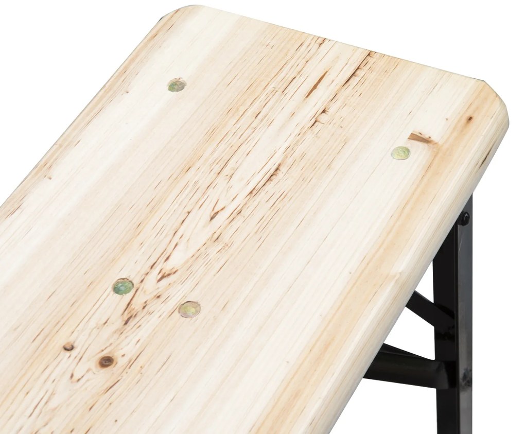 Outsunny Set de Bere 1 Masa 120x50cm 2 Banci 120x25cm din Lemn de Brad