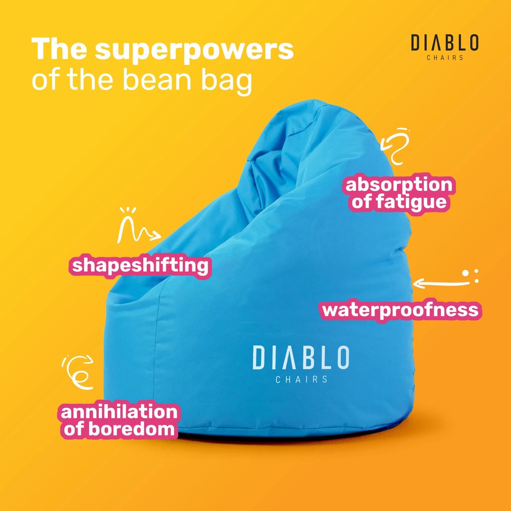 Fotoliul tip puf Diablo Chairs pentru copii: Albastru