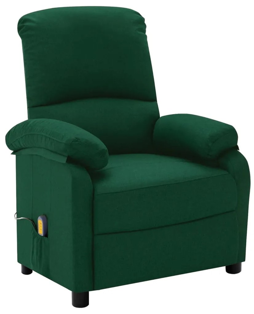 3073858 vidaXL Fotoliu de masaj electric, verde închis, material textil