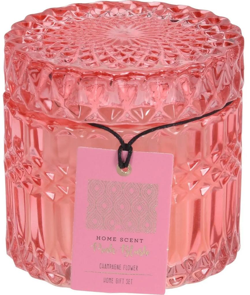Lumânare parfumată în borcan Champagne Flowercu capac, 9 x 8,5 cm, 155 g