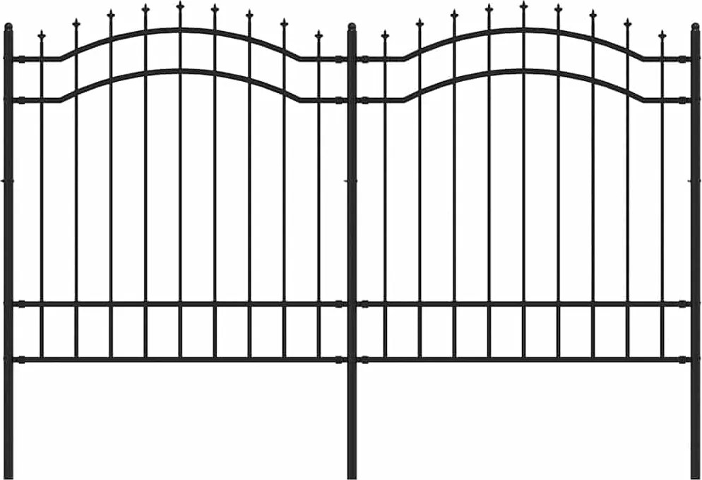 vidaXL Gard de grădină Woerden cu vârf tip suliță, negru, 240x125 cm, oțel