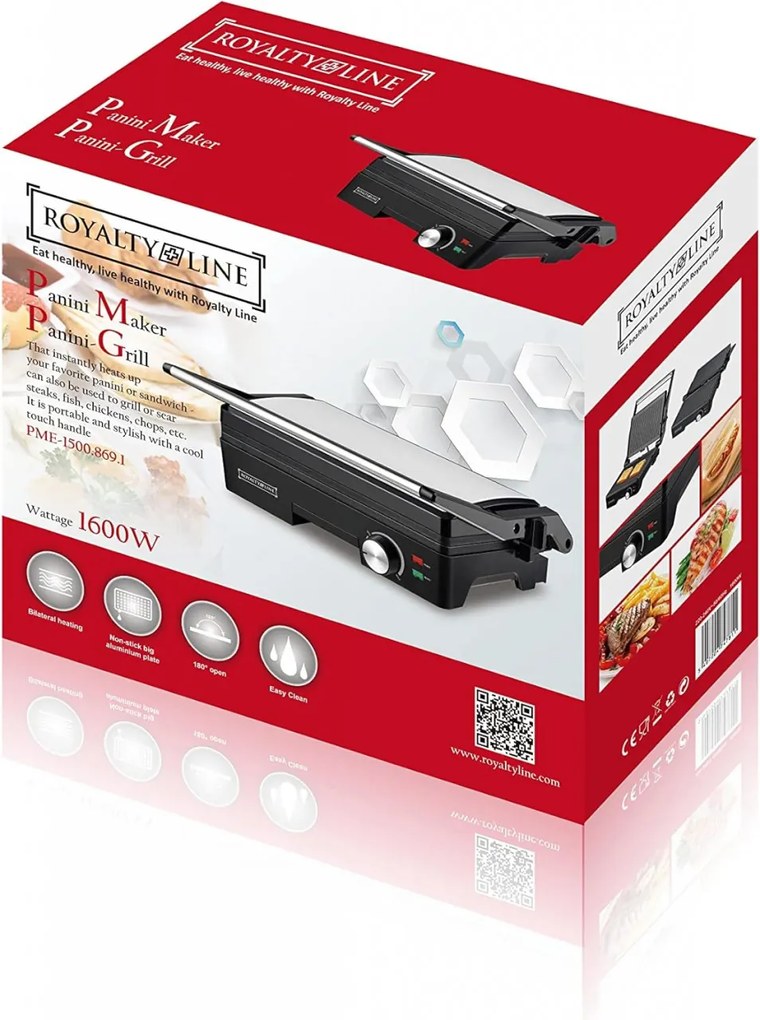 Sandwich Maker si Grill 1600W Royalty Line RL-PME1500