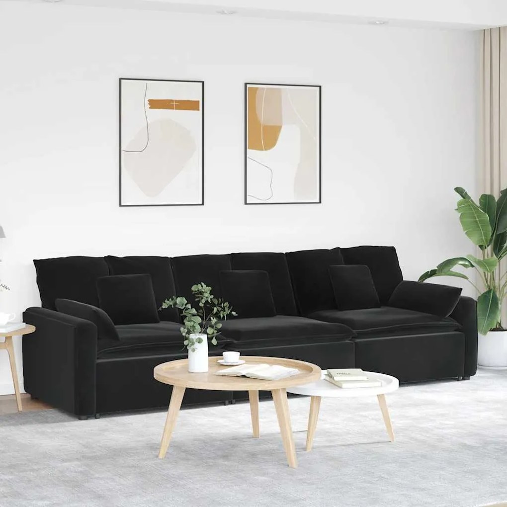 vidaXL Canapea modulară cu perne, negru