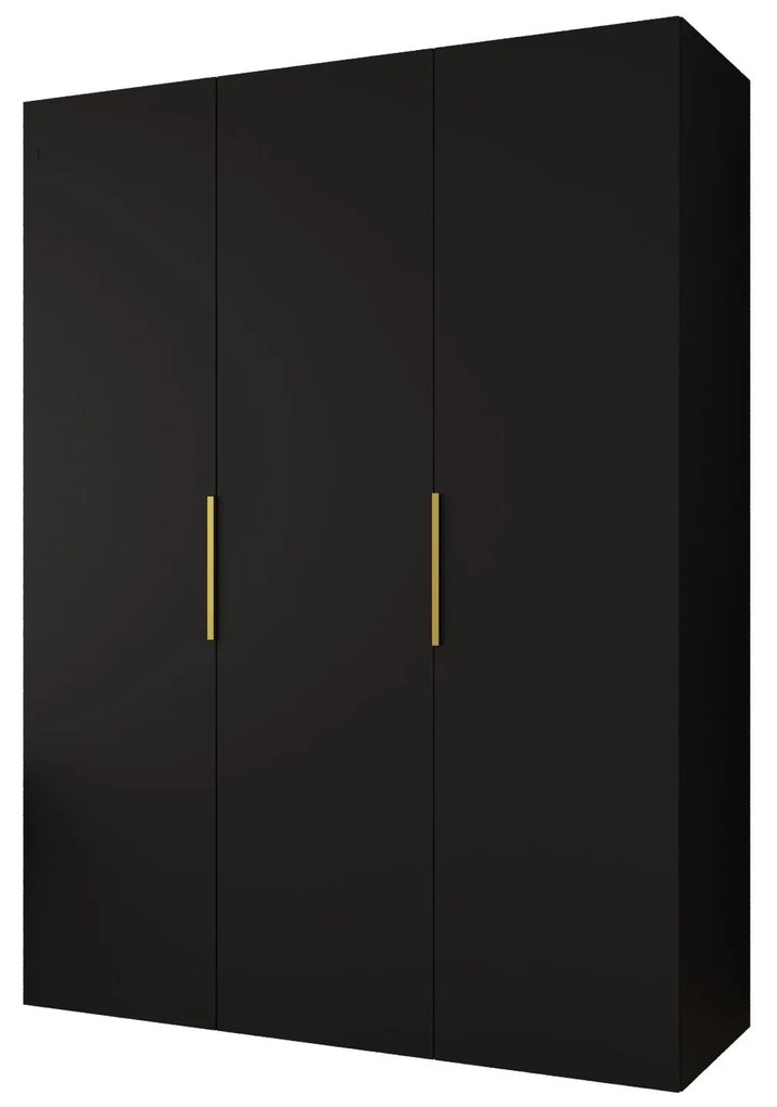 Dulap de haine 150 cm Mirabella 1 (Negru + Auriu). 1126354