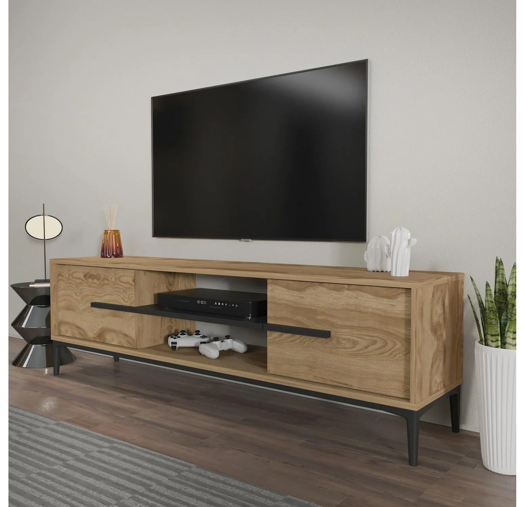 Dulap TV Eslametta (Stejar + negru). 1107294