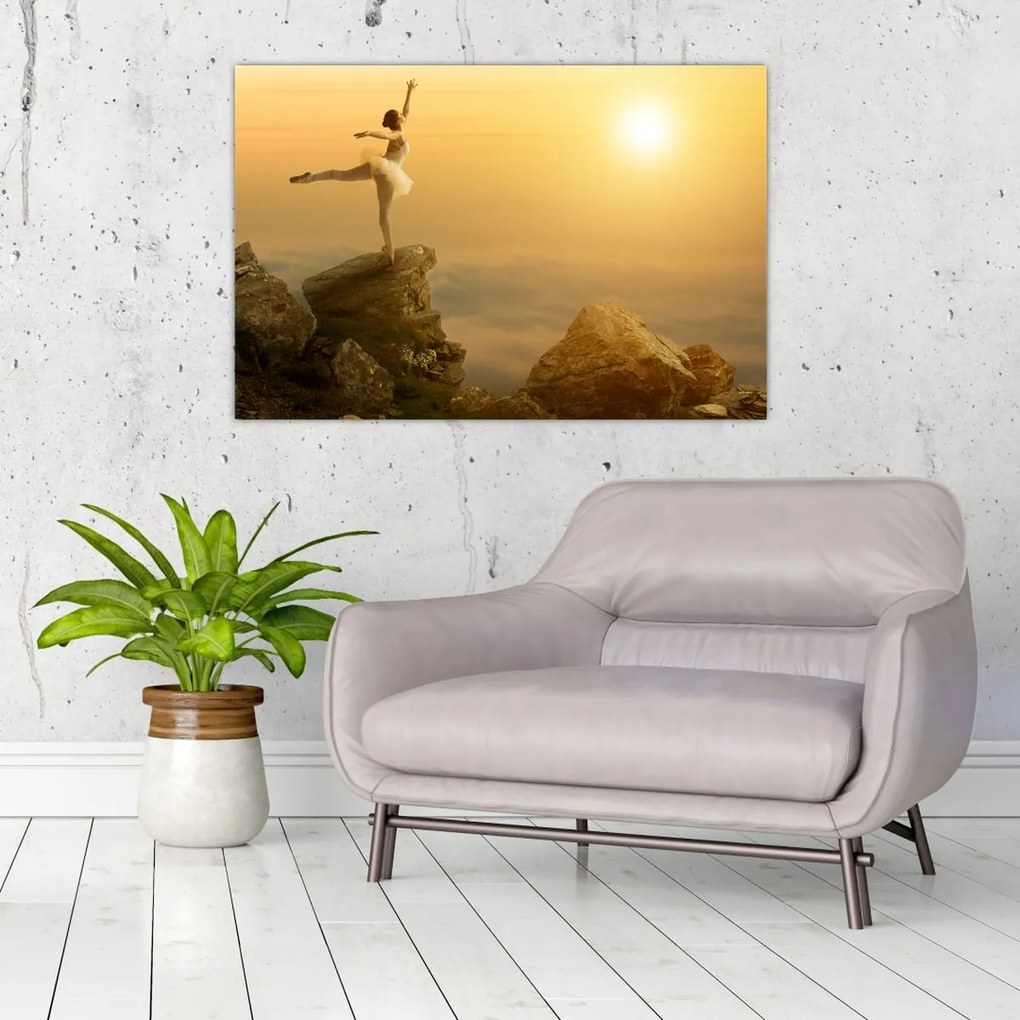 Tablou - Balerină pe stâncă (90x60 cm)