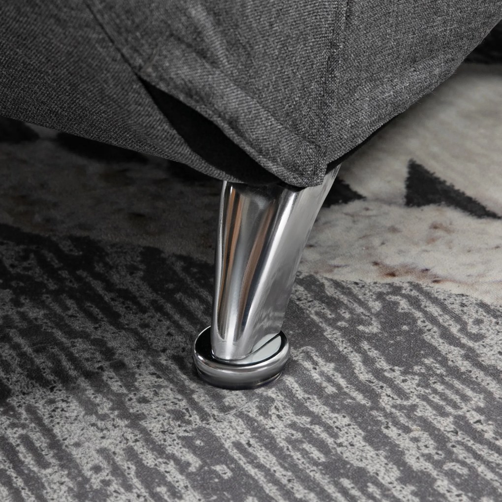 HOMCOM Fotoliu relax salon cu masaj și încălzire, șezlong cu telecomandă și pernă, material din in, gri | Aosom Romania