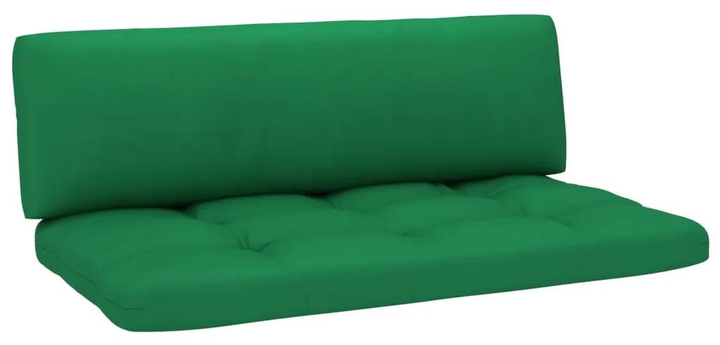 Set mobilier din paleti cu perne, 6 buc., lemn pin gri tratat Verde, colt + 2x mijloc + 2x suport pentru picioare + masa, Gri, 1