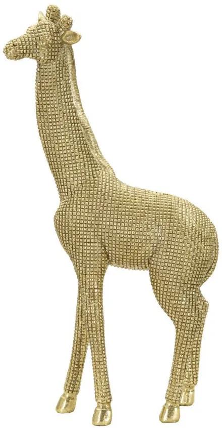 Figurina decorativa aurie din polirasina, 19,8x8x40 cm, Giraffe Mauro Ferretti