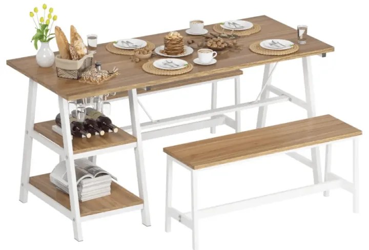 Set Bucatarie si Dining ZAFAR Stejar/Alb