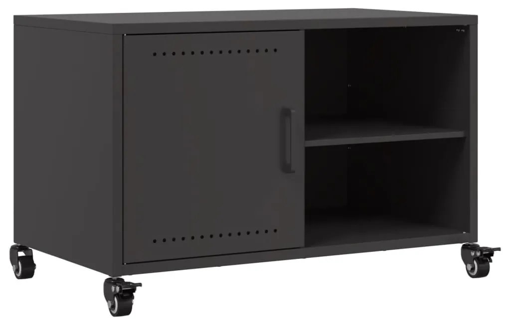 846668 vidaXL Dulap TV, negru, 68x39x43,5 cm, oțel