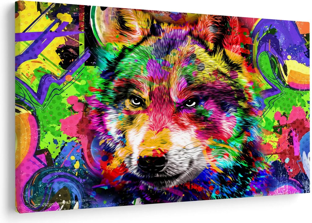Tablou - Lupul cu graffiti (90x60 cm)