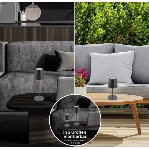 Lampă LED RGB reîncărcabilă dimabilă de masă Briloner 7507015 LED/2,5W/5V IP44 antracit