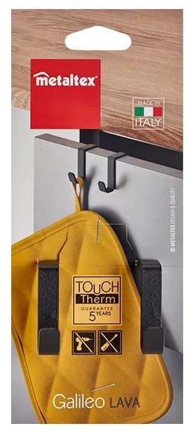 Cârlig dublu suspendat Metaltex Galileo Lava, negru