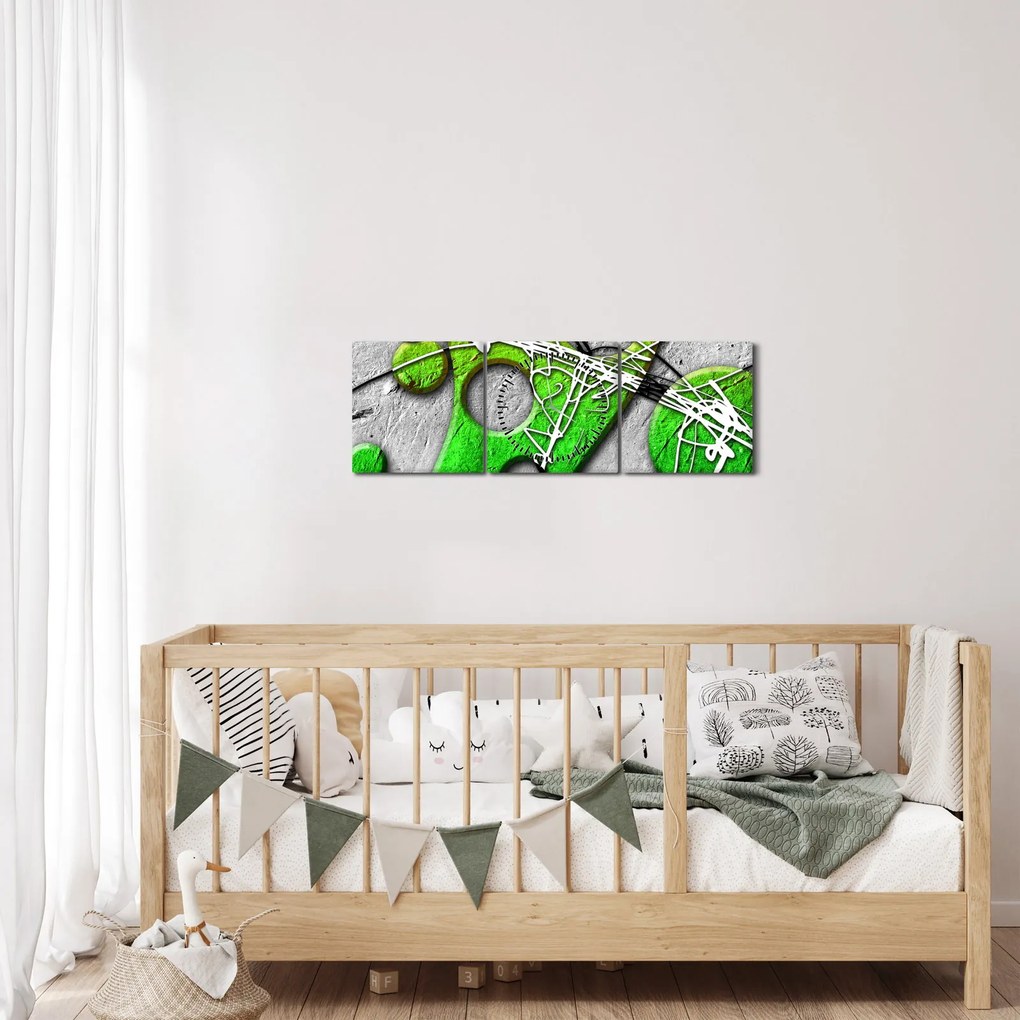 Tablou abstract (cu ceas) (90x30 cm)