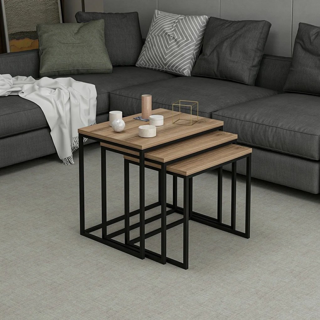 Masă pliabilă Evia Walnut, 3 buc