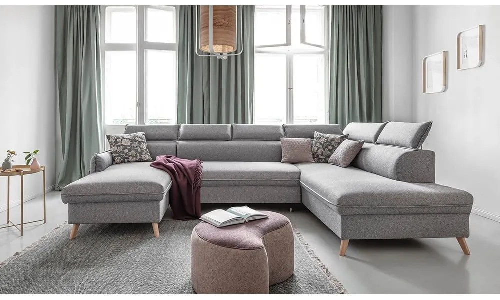 Colțar gri deschis extensibil (cu colț pe partea dreaptă) Sweet Harmony – Miuform