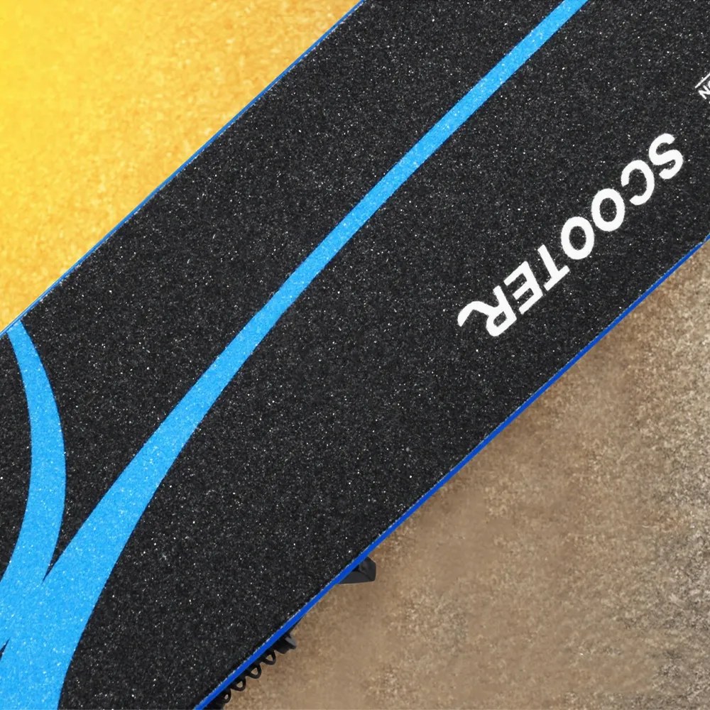 Trotinetă pliabilă din aluminiu cu roți LED albastră