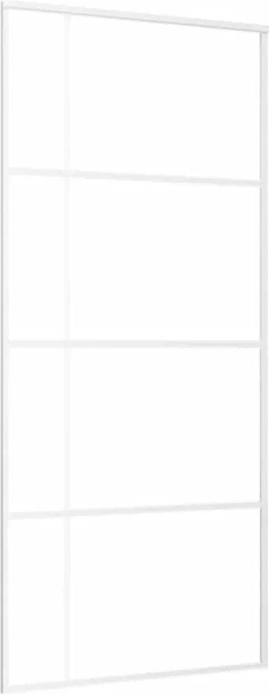 vidaXL Ușă glisantă, alb, 90x205 cm, sticlă ESG și aluminiu