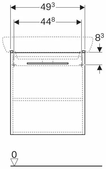 Dulap baza pentru lavoar suspendat Geberit Selnova Square alb 1 usa 60 cm