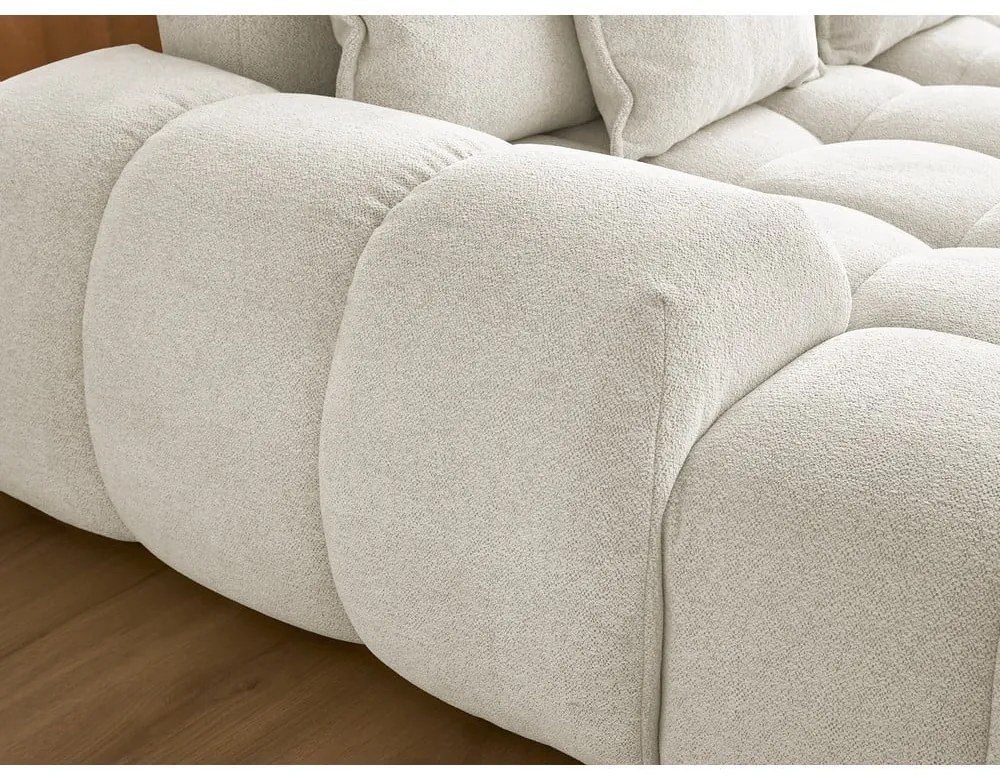 Colțar alb extensibil/cu spațiu de depozitare cu tapițerie din chenille (cu colț pe partea dreaptă/în formă de "U") Everest – Bobochic Paris