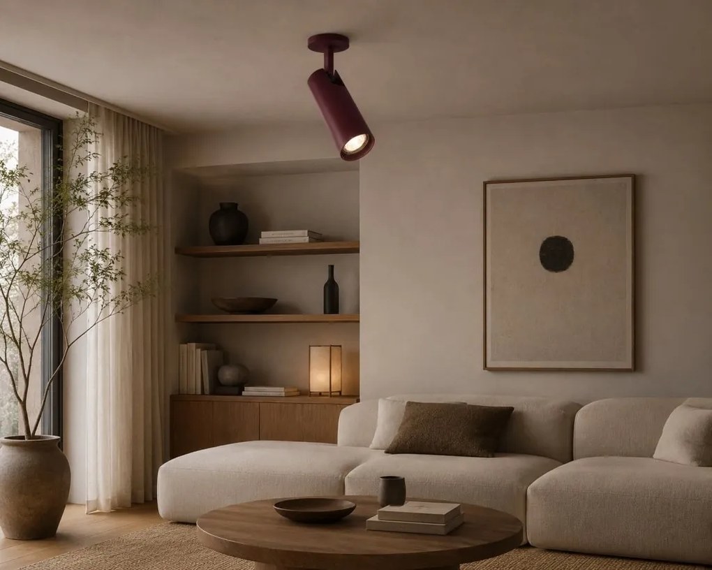 Spot incastrat directionabil cu bec GU10 Linca burgundy