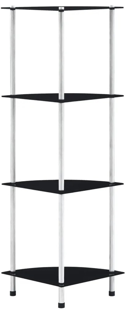 vidaXL Raft cu 4 niveluri, negru, 30 x 30 x 100 cm, sticlă securizată