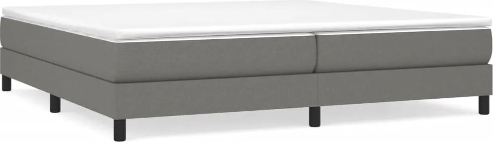 vidaXL Cadru de pat cu arcuri, gri închis, 200x200 cm, textil