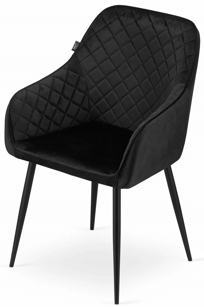 Scaun de sufragerie din catifea Culoare negru, NUGAT
