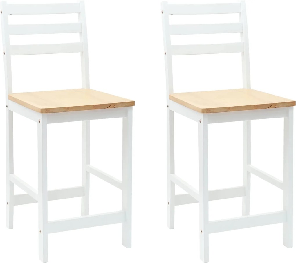 vidaXL Scaune de dining 2 pcs Alb 40 x 47,5 x 99,5 cm
