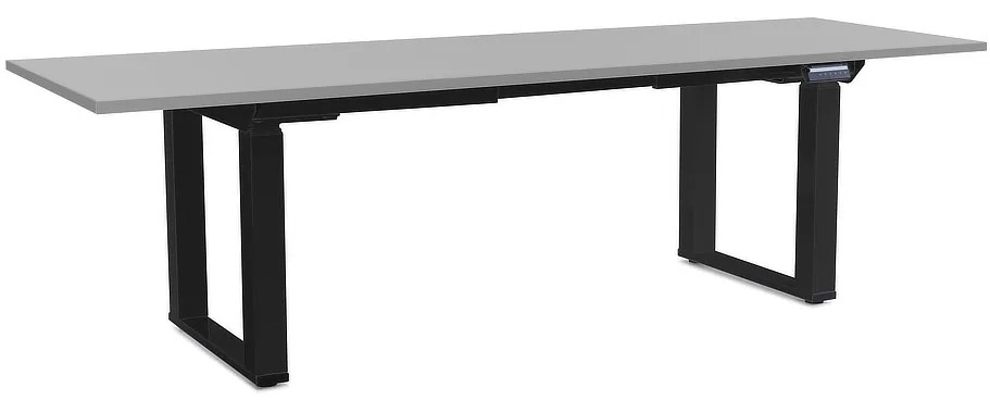 Masă înălțime reglabilă OfficeTech Strong 240 x 80 cm, picioare negre, gri deschis