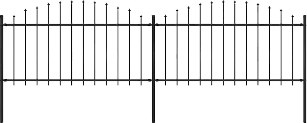 vidaXL Gard de grădină cu vârf tip suliță din oțel, 359x150 cm, negru