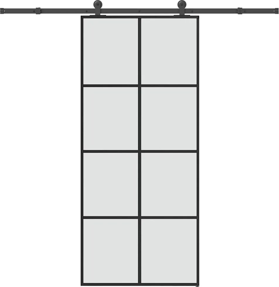 vidaXL Ușă glisantă cu set feronerie, 90x205 cm, sticlă ESG/aluminiu
