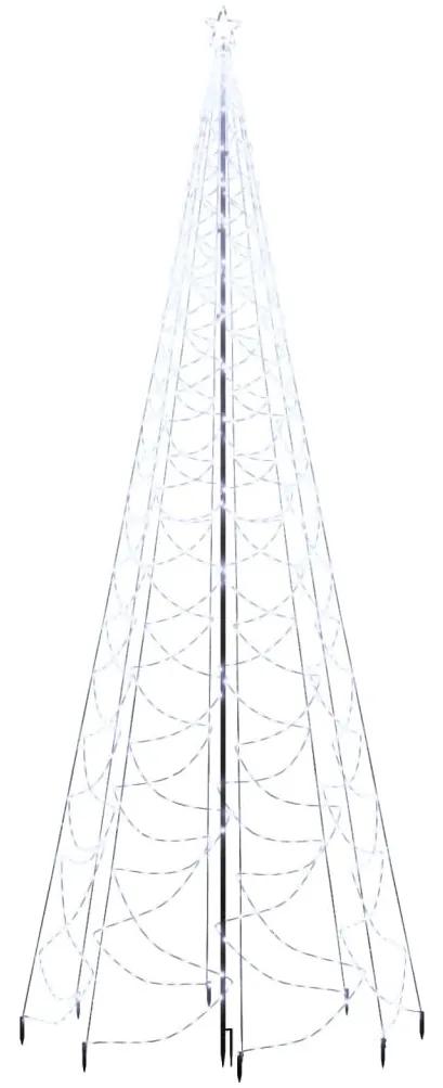 Pom de Craciun cu stalp de metal, 1400 LED-uri, alb rece, 5 m 1, Alb rece, 500 cm, zigzag led style