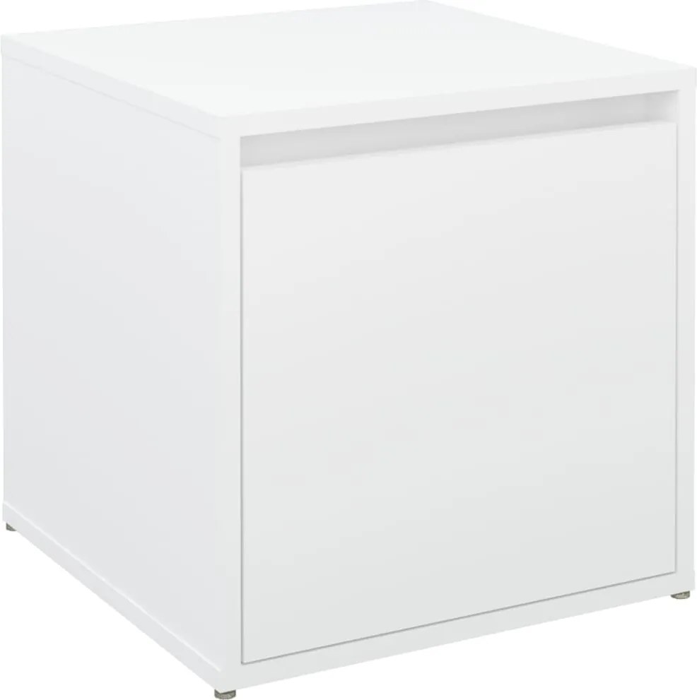 vidaXL Cutie cu sertar, alb, 40,5x40x40 cm, lemn compozit