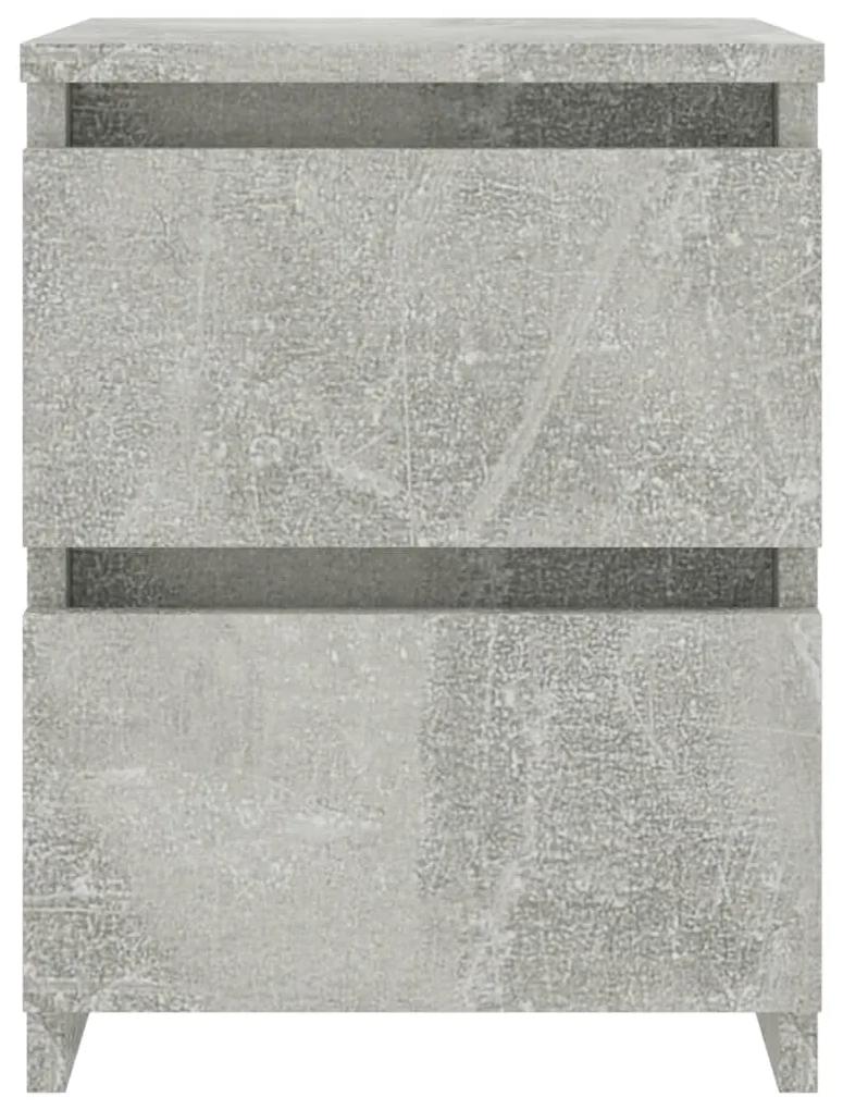 Noptiere, 2 buc., gri beton, 30 x 30 x 40 cm, pal