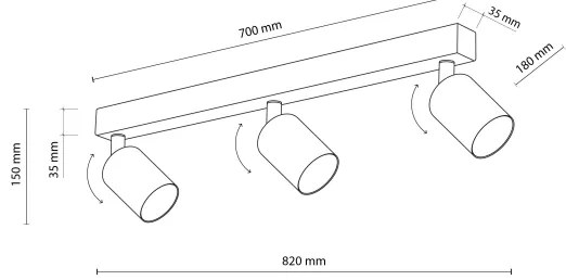 Spot NEX 3xGU10/10W/230V bej