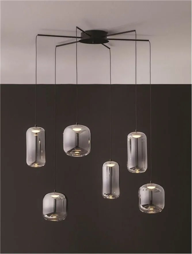 Lustra cu 6 pendule LED design modern AELIA