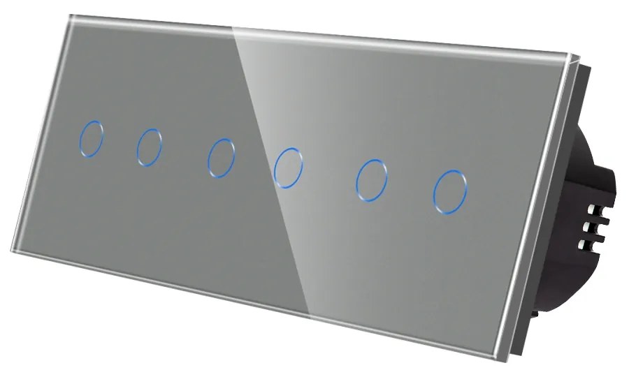 Intrerupator Dublu + Dublu + Dublu cu Touch din Sticla LUXION