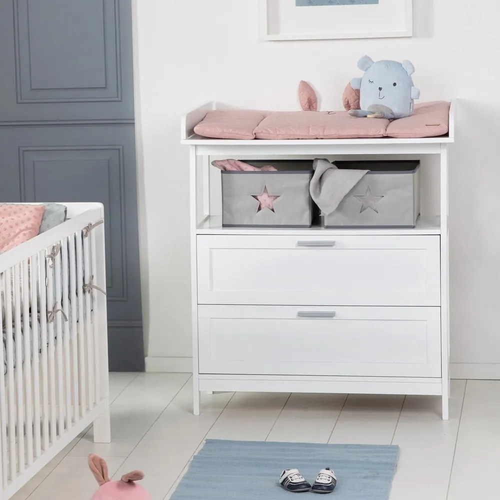 Comodă de copii albă cu masă de schimbat 75x100x87 cm Hamburg – Roba