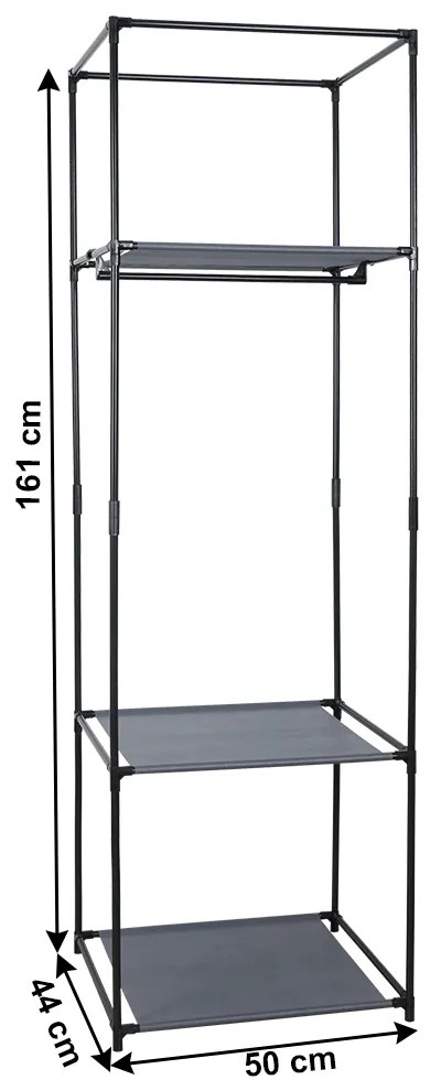 Raft pentru vestiar ALBUS, metal și țesătură, negru