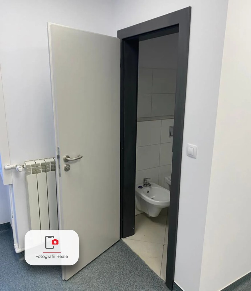 Usa CPL cu toc reglabil HDF PORTA ALB - ST DR Fagure de stabilizare, Toc metalic fix cu pervaz inversat - 100 mm, Alb