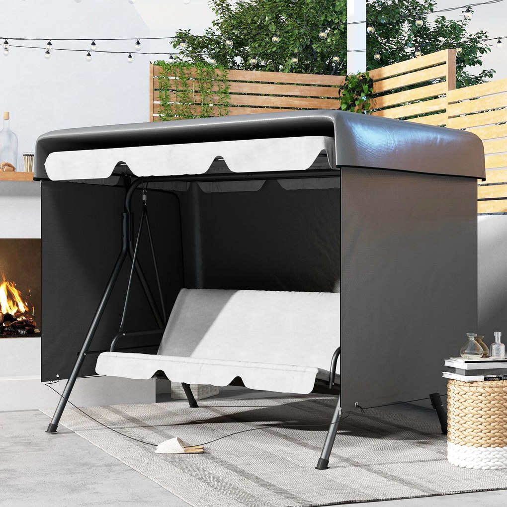 Outsunny Husă pentru mobilier de grădină, husă de protecție pentru mobilier outdoor, 215 cm x 155 cm x 150 cm, Gri închis | Aosom Romania