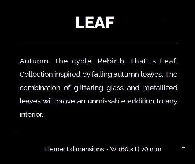 Element decorativ suspendat design frunze care cad din tavan LEAF C plating