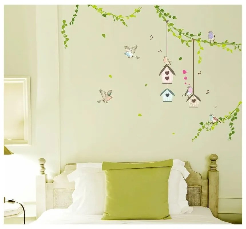 Set autocolante Ambiance Birds cages in the Forest