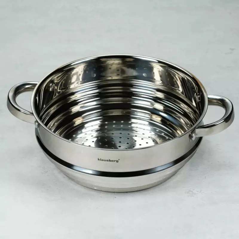 Recipient pentru gatirea la aburi Klausberg KB 7587, Pentru vase 20-22-24 cm, Inox