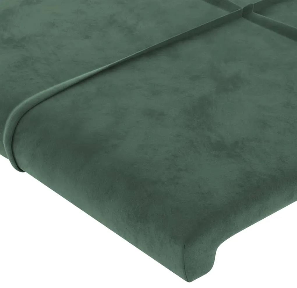Tablii de pat, 4 buc, verde inchis, 100x5x78 88 cm, catifea 4, Verde inchis, 200 x 5 x 118 128 cm