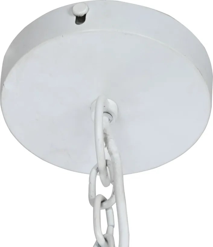 Lustră suspendată din metal, alb și auriu, finisaj patinat, 16 x 77 cm, „Provins”