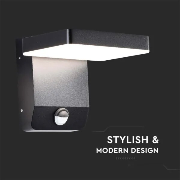 LED Aplica de perete exterior cu senzor LED/17W/230V 3000K negru